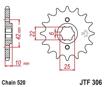 JT SPROCKETS gear wheel JTF306.15
